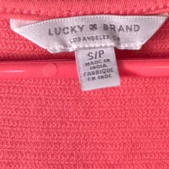 Lucky Brand Pink Sleeveless Knotted Front Babydoll Tank Casual Summer Blouse - Picture 4 of 5